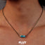 FLUT Natural Turquoise Pendant Necklace with Handwoven Cord 368