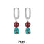 FLUT Turquoise and Cinnabar Earrings in Sterling Silver 291