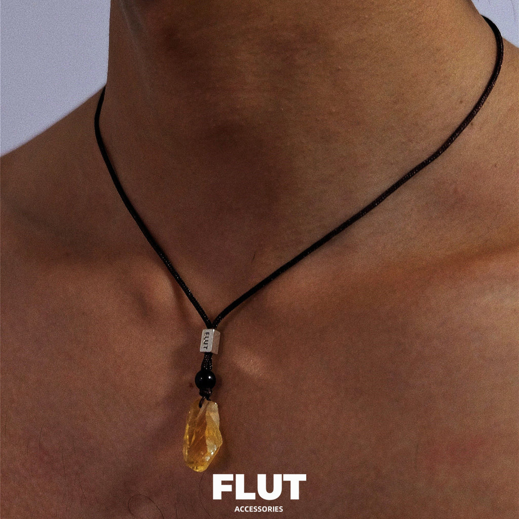 FLUT Natural Citrine Pendant Necklace 095