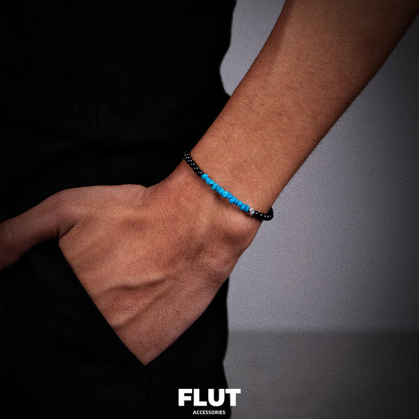 FLUT Turquoise and Black Onyx Beaded Bracelet 653