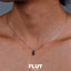 FLUT Square Garnet Pendant Necklace in 925 Sterling Silver 19P
