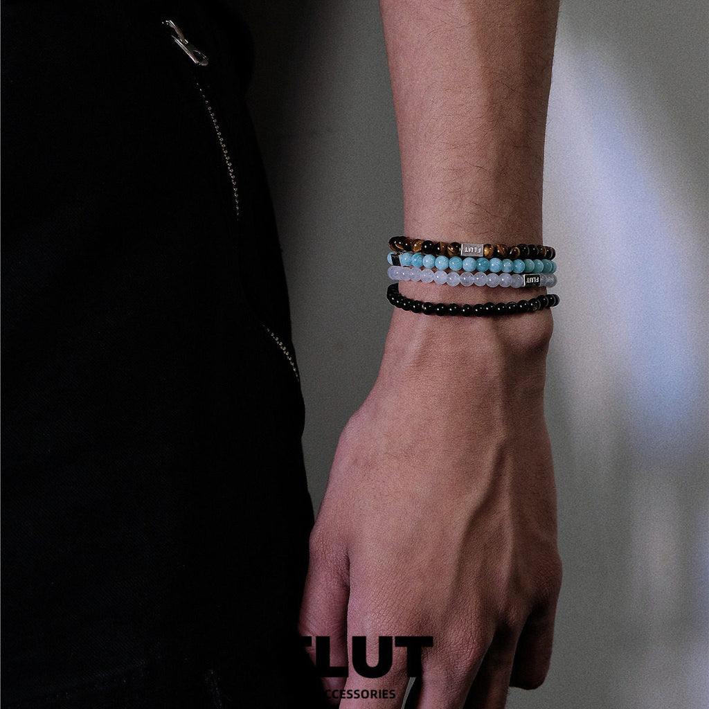 FLUT Obsidian and Tiger’s Eye Beaded Bracelet B056