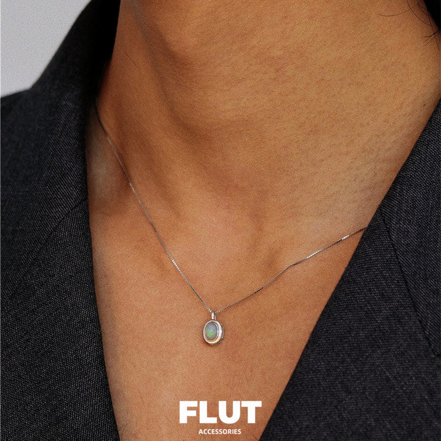 FLUT Opal Pendant Necklace in Sterling Silver 205