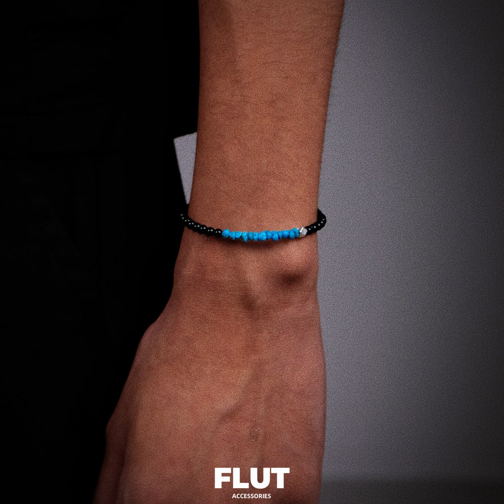 FLUT Turquoise and Black Onyx Beaded Bracelet 653