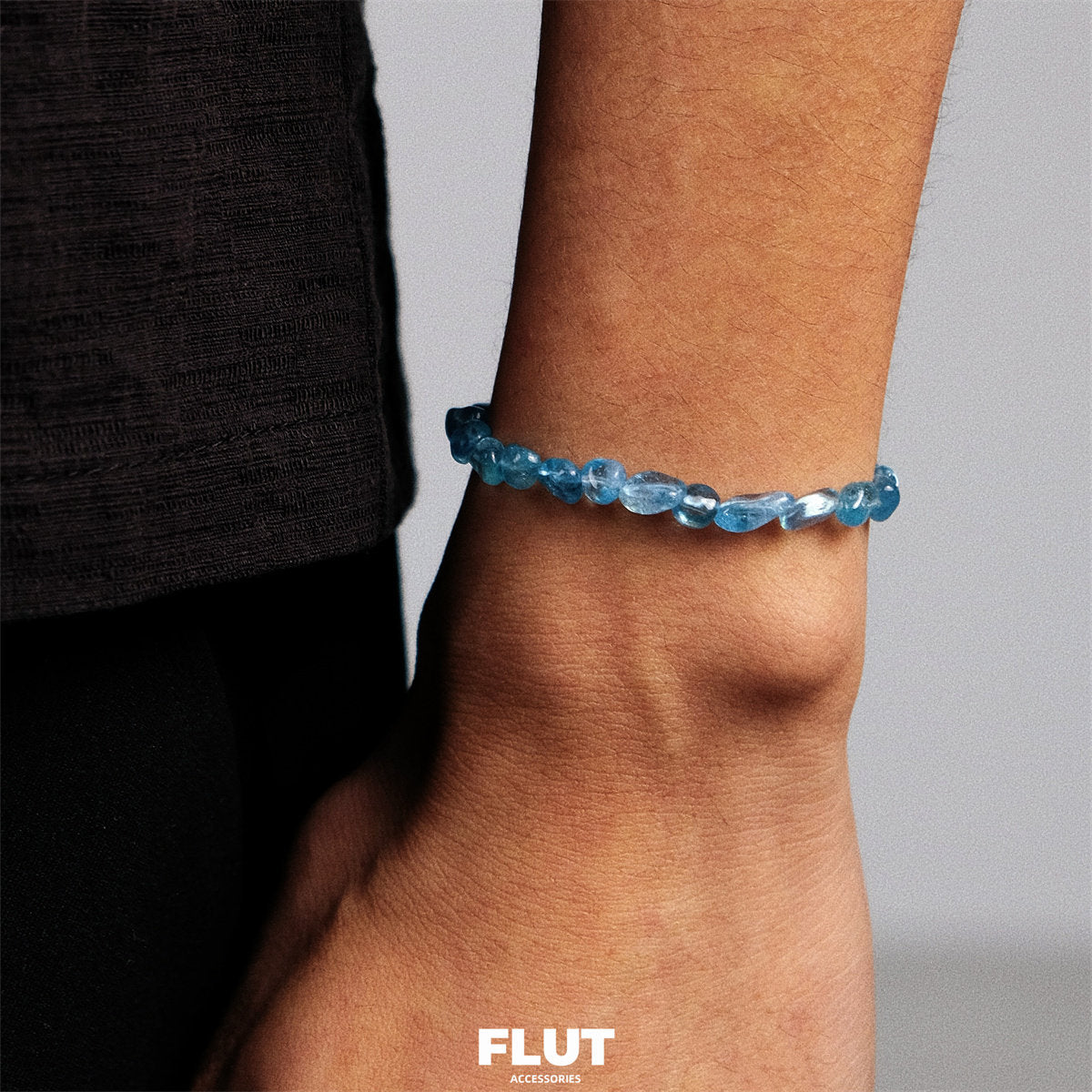 FLUT Irregular Aquamarine Beaded Bracelet 327 Secondary image