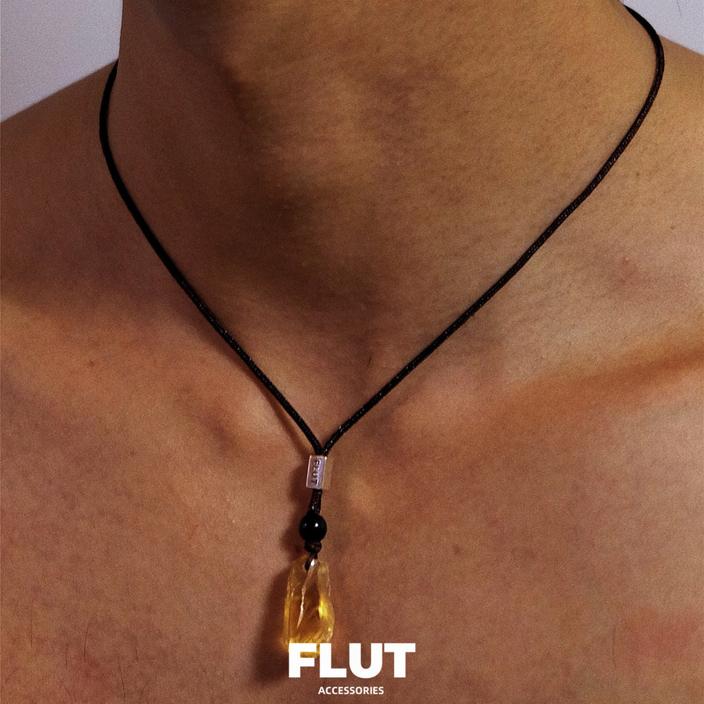 FLUT Natural Citrine Pendant Necklace 095