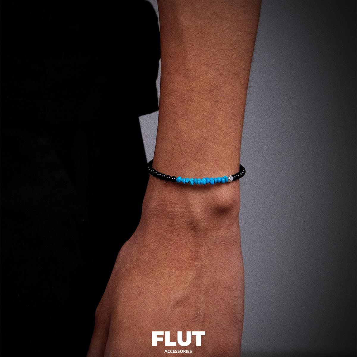 FLUT Turquoise and Black Onyx Beaded Bracelet 653