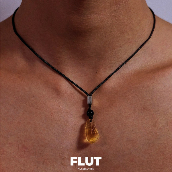 FLUT Natural Citrine Pendant Necklace 095