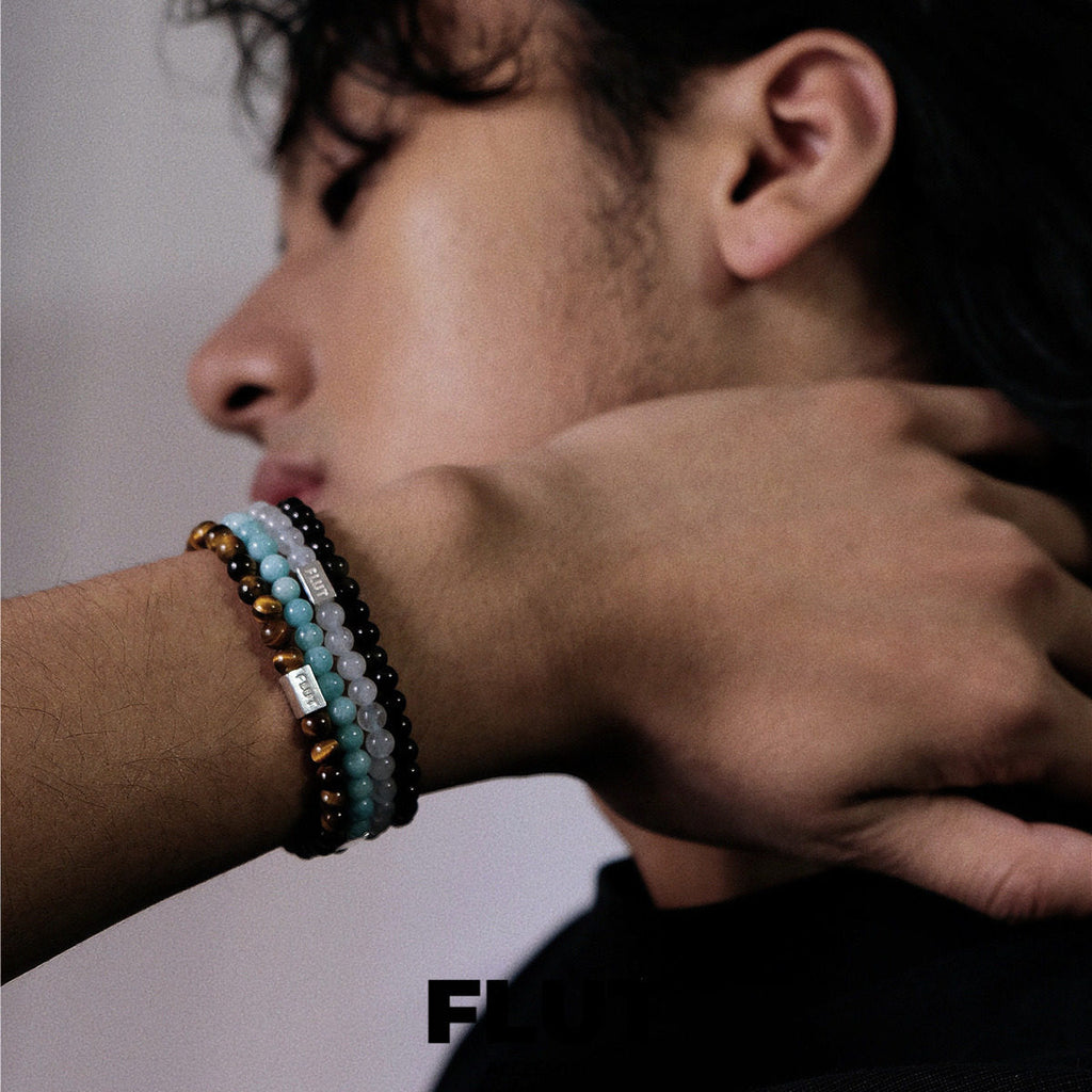 FLUT Obsidian and Tiger’s Eye Beaded Bracelet B056