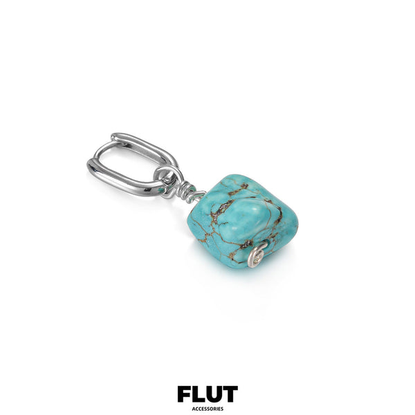 FLUT Turquoise Organic Drop Earrings in Sterling Silver e031