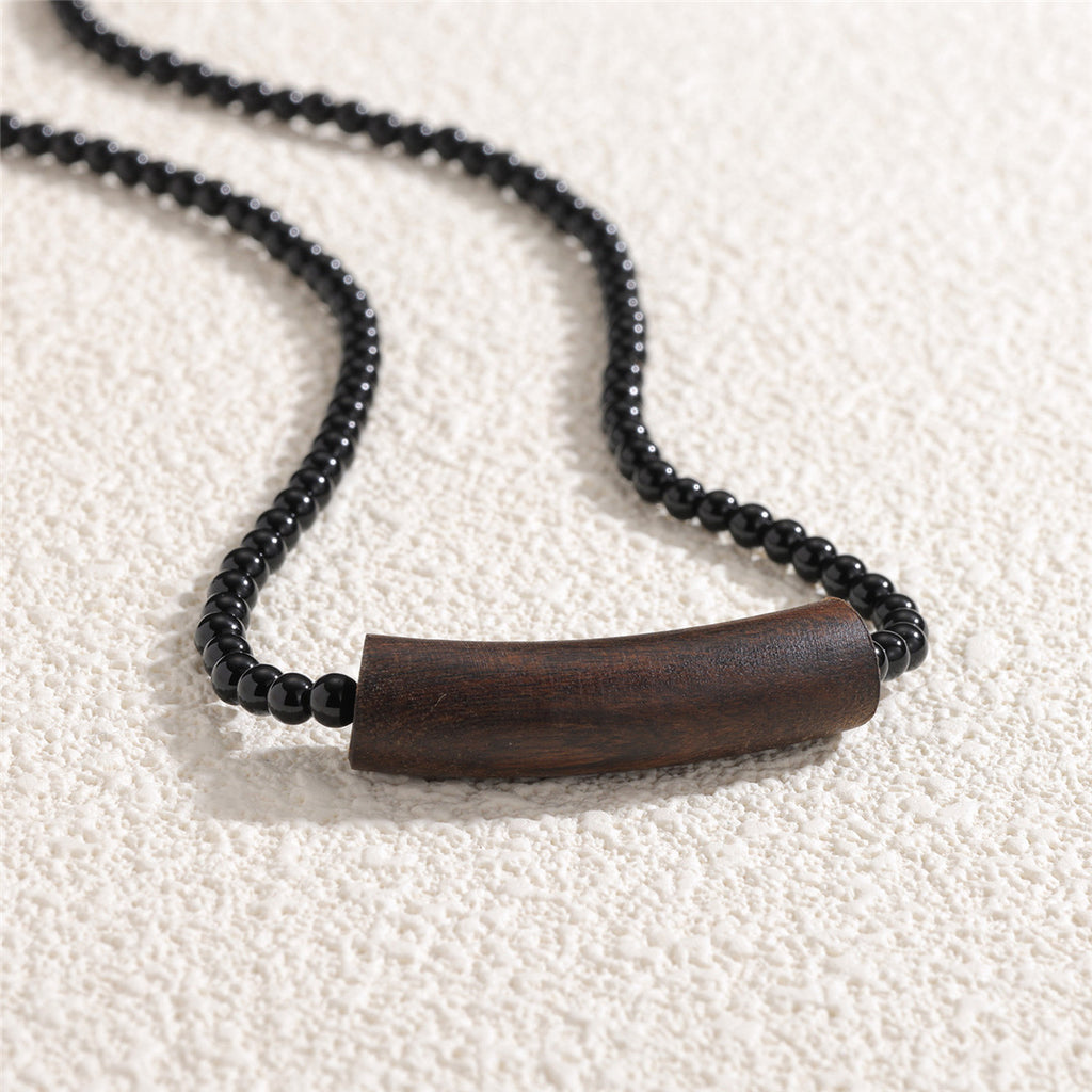 FLUT Agarwood and Black Onyx Beaded Necklace 758