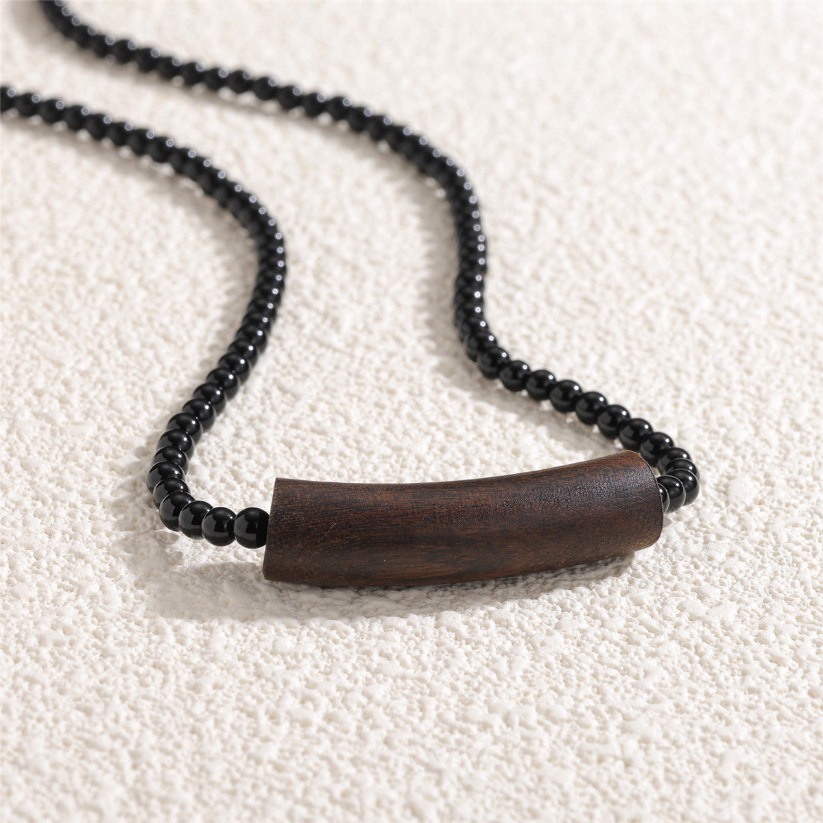 FLUT Agarwood and Black Onyx Beaded Necklace 758