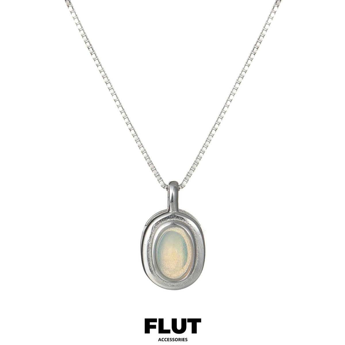 FLUT Opal Pendant Necklace in Sterling Silver 205