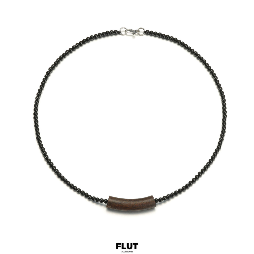 FLUT Agarwood and Black Onyx Beaded Necklace 758