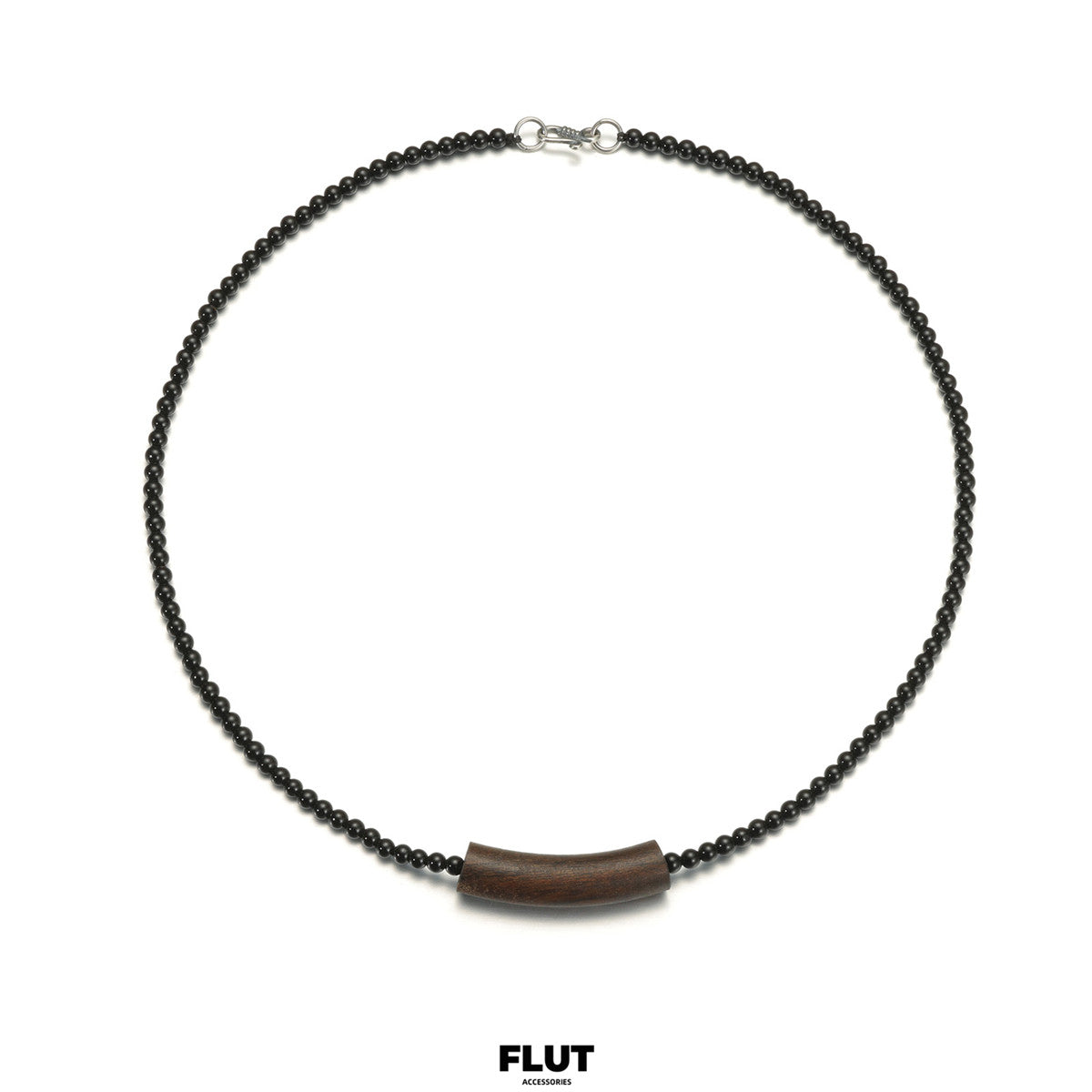FLUT Agarwood and Black Onyx Beaded Necklace 758