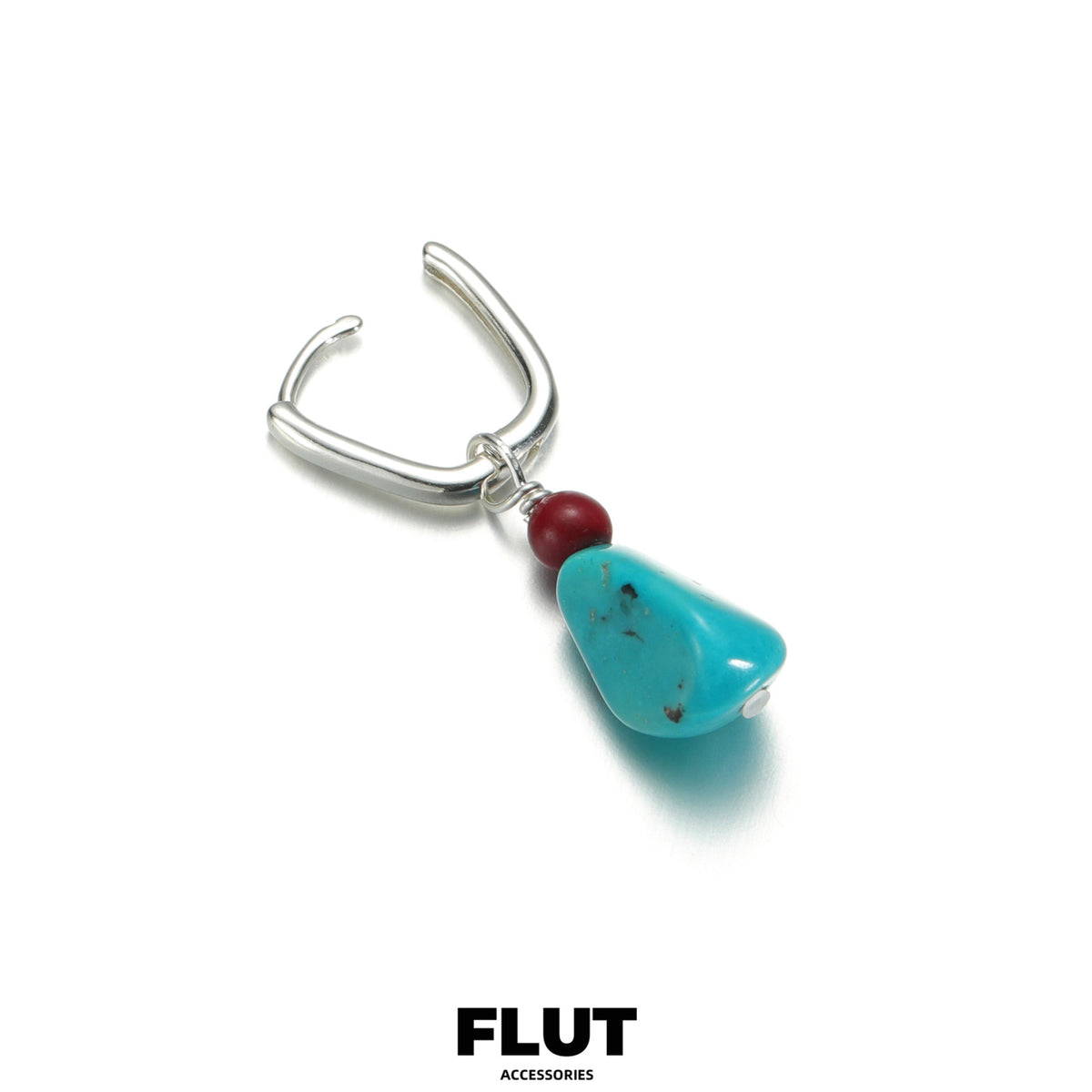 FLUT Turquoise and Cinnabar Sterling Silver Earrings 508 Main image
