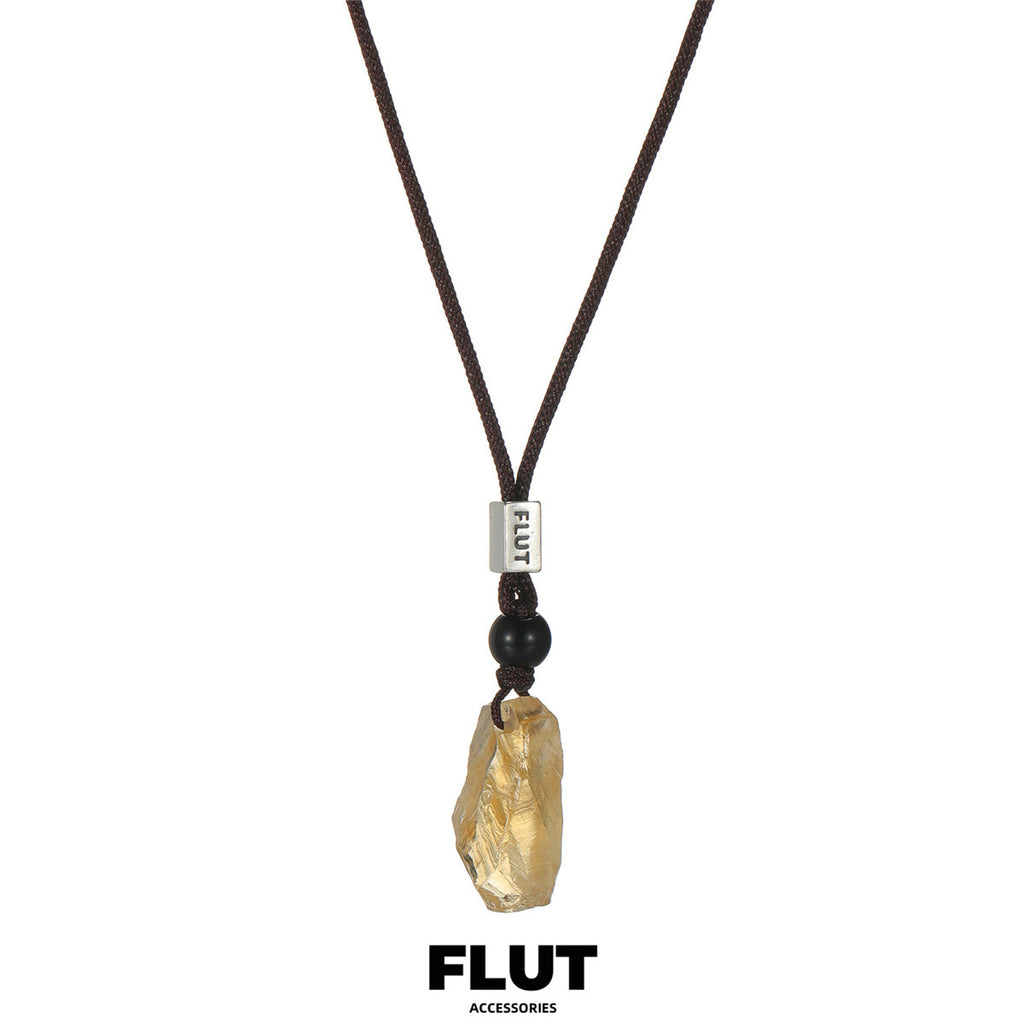 FLUT Natural Citrine Pendant Necklace 095