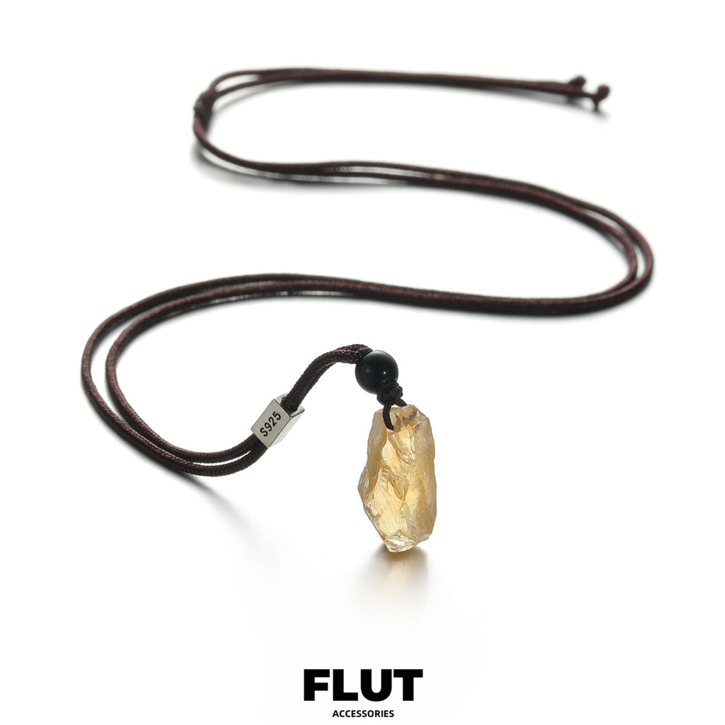 FLUT Natural Citrine Pendant Necklace 095
