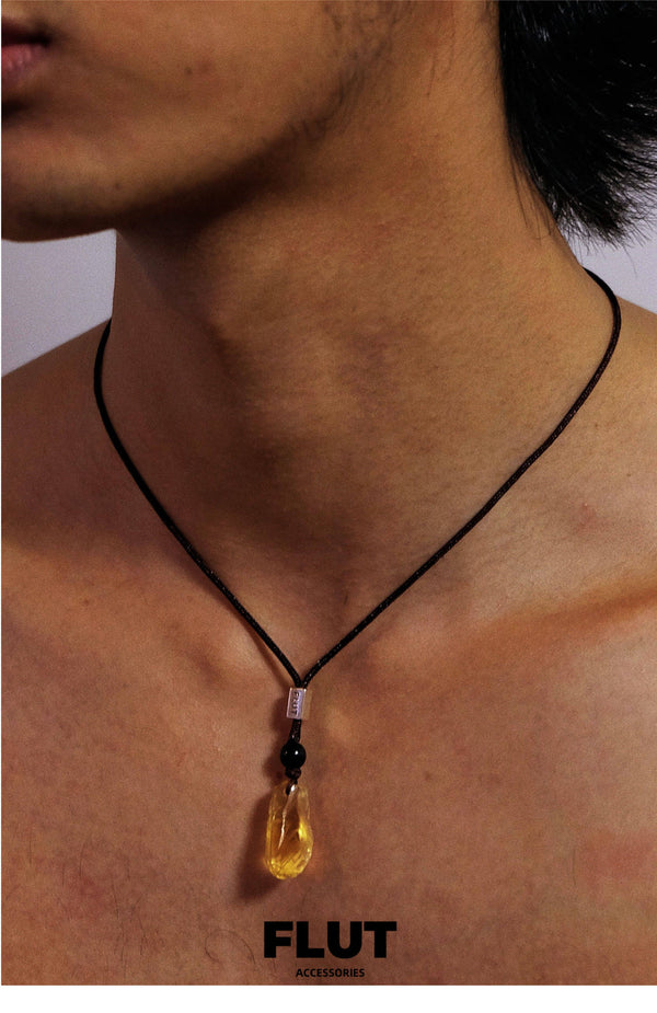 FLUT Natural Citrine Pendant Necklace 095