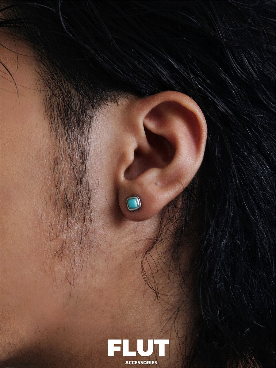 FLUT Turquoise Stud Earrings in Sterling Silver e002