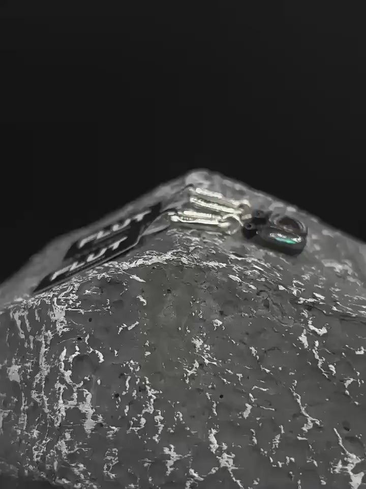 FLUT Square Obsidian Earrings in 925 Sterling Silver 555