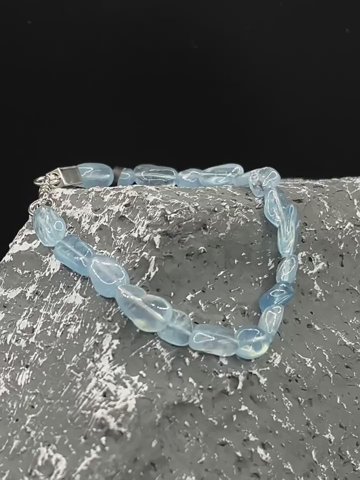 FLUT Irregular Aquamarine Beaded Bracelet 327